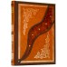 Книга "Кухня Секреты мастерства" в кожаном переплете ручной работы с рельефным цветным и глубоким блинтовым тиснением